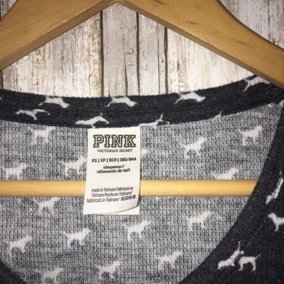 PINK Dark Grey Puppy Print Night Gown - Picture 6 of 6